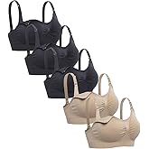 Lataly Womens Seamless Nursing Bra Sleeping Maternity Bralette for Breastfeeding Pack of 3