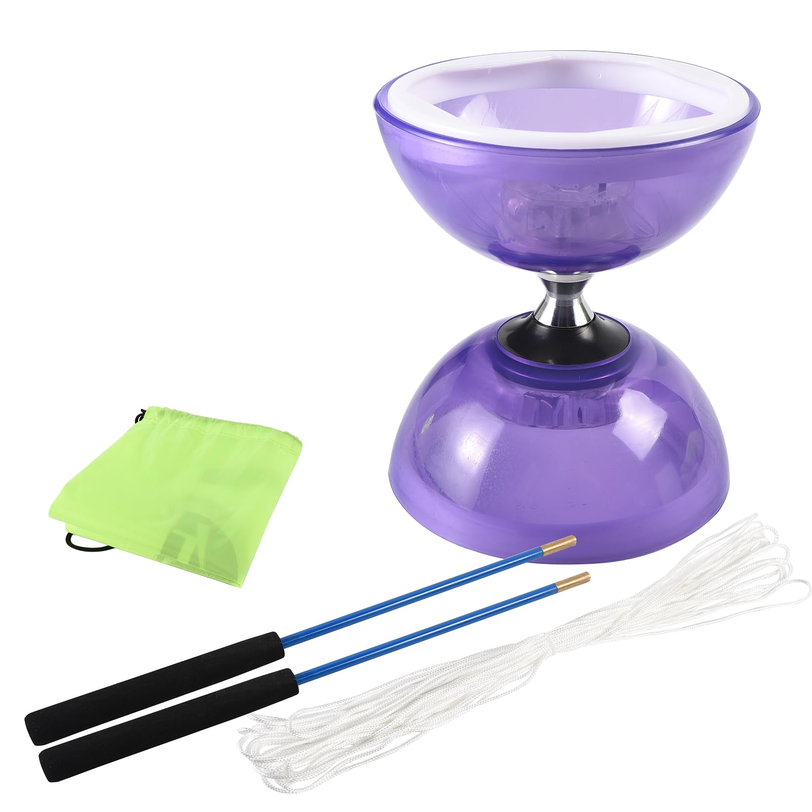 Triple Bearing Yoyo Diabolo Toy with Professional Pole, Durable Transparent Cups