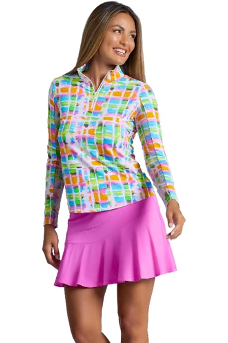 Ibkul Women Golf Clothing IBKUL Women's Sun Protective UPF50 Icefil Cooling Juno Print Long Sale Amazon