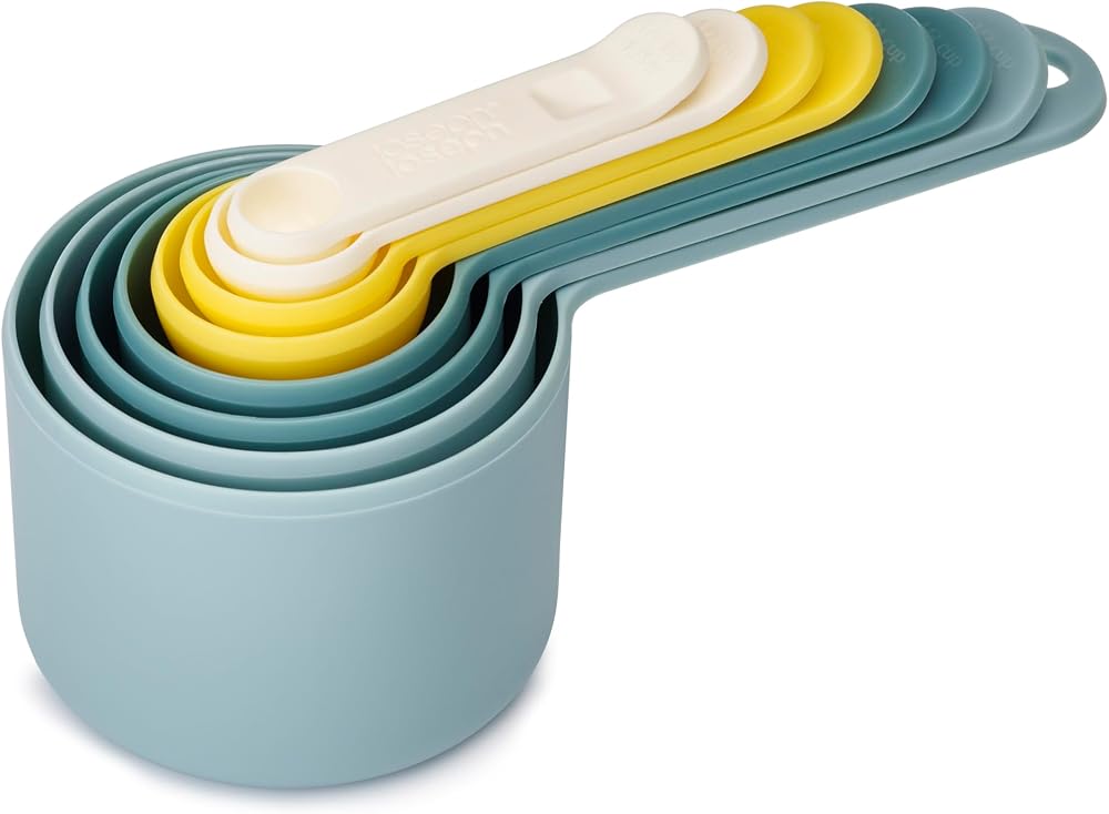 Joseph Joseph Nest Measuring Cups 8-Piece Set Opal, Snap Handles, 1 tsp to 1 cup