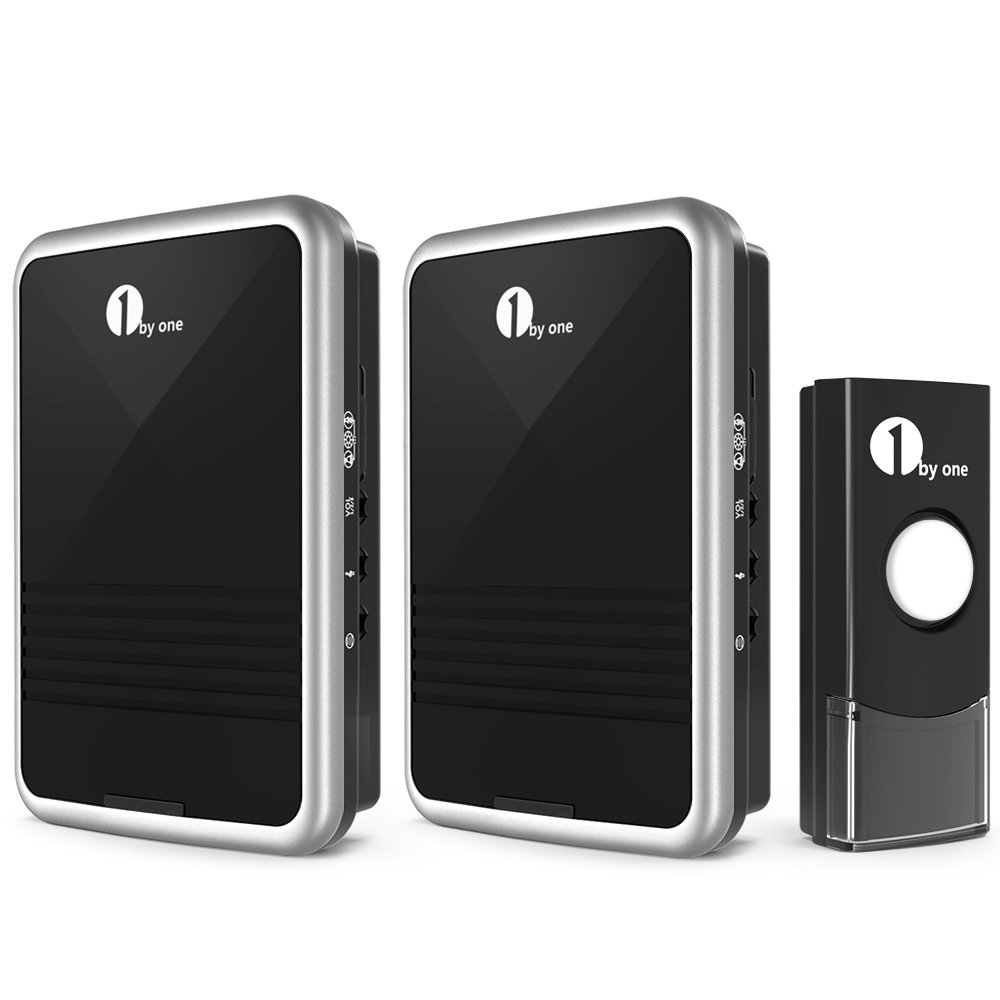 1byone Easy Chime Wireless Doorbell Kit, 2 Plugin Receivers & 1 Push