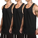 COOFANDY Men's 3 Pack Quick Dry Workout Tank Top Gym Muscle Tee Fitness Bodybuilding Sleeveless T Shirt