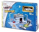 Maisto Fresh Metal Kids Police Department Build n Play Set Construction Building Toy with Police Car