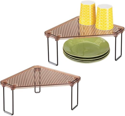Amazon Com Mdesign Corner Plastic Metal Freestanding Stackable
