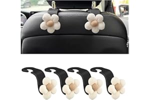 XINLIYA Car Headrest Hooks, 4PCS Cute Flower Vehicle Seat Back Hanger for Purses Bags Umbrella, Portable Automotive Interior 