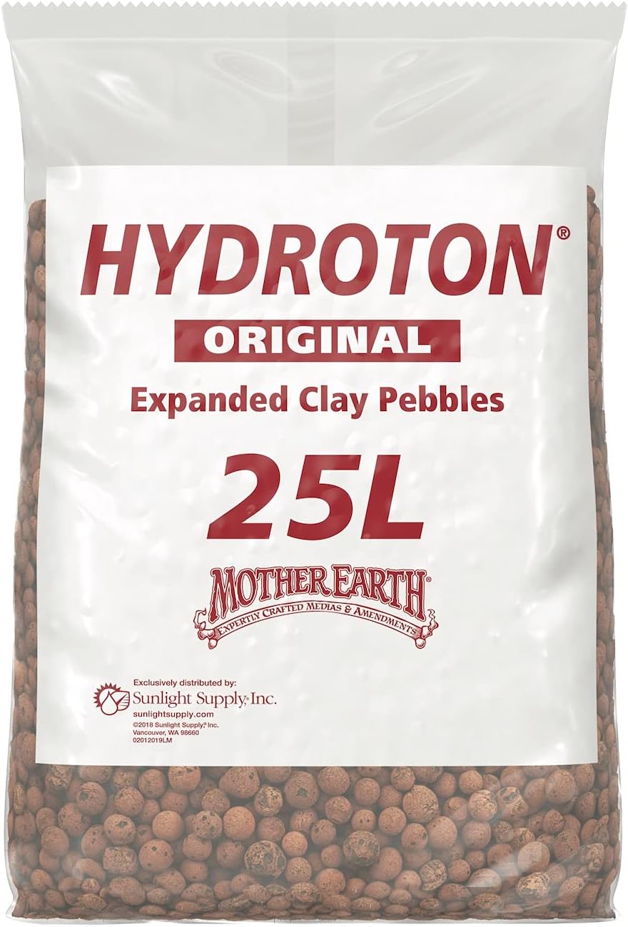 Hardscaping Materials - Mother Earth Hydroton Original Clay Pebbles - 25 Liter, Lightweight Expanded Clay Aggregate