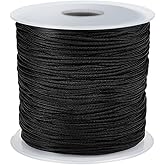 PH PandaHall 150 Yards Black Nylon String 1.5mm Jewelry Beading Thread Bracelet String Wind Chime Cord Blinds Lift Shade Cord for Jewelry Beading Friendship Bracelet Chinese Knotting Macrame Craft