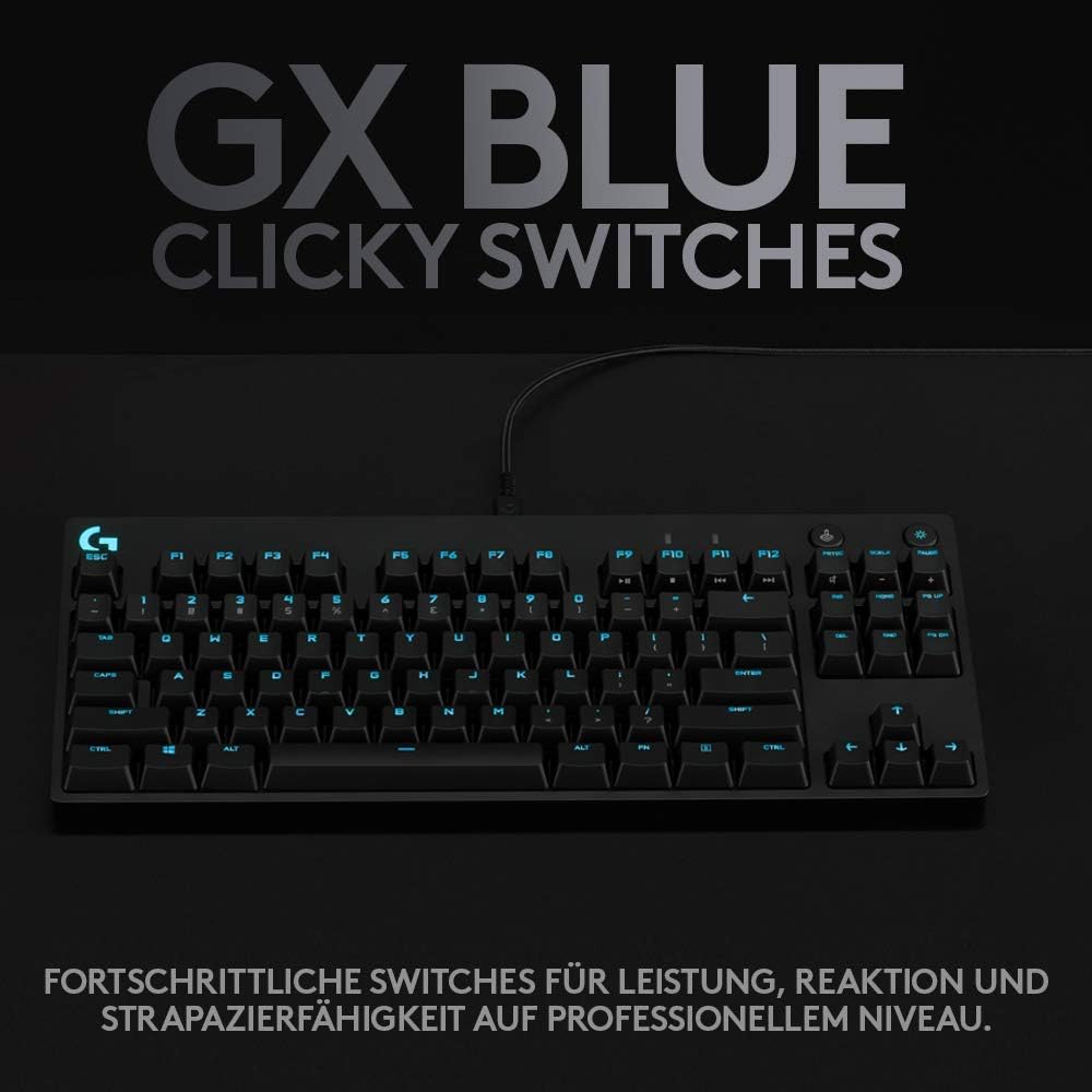 Logitech G PRO keyboard USB QWERTZ German Black G PRO, Standard, USB, Mechanical, QWERTZ, RGB LED, Black, G Pro TKL - Image 4