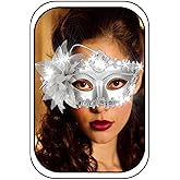 Sakytal Flower Masquerade Masks Venetian Halloween Party Mask Costume for Women