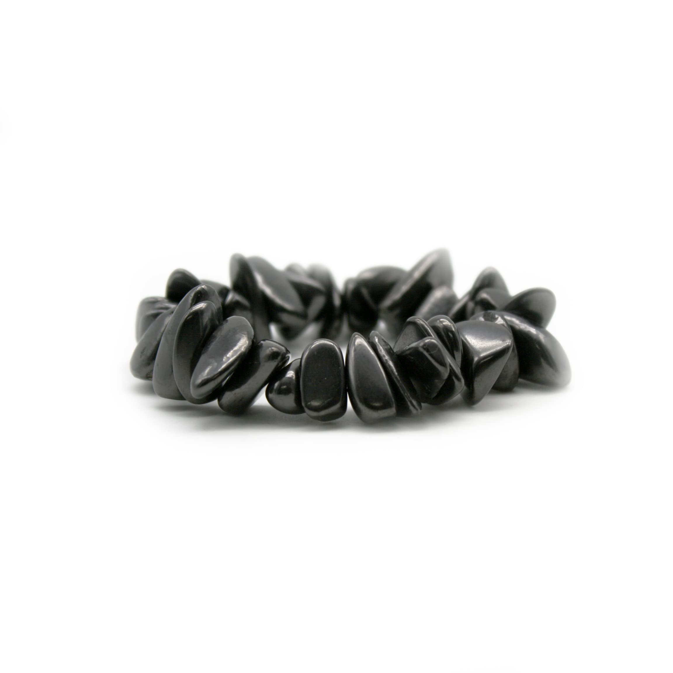 DOJA Barcelona | Natural Stone Shungite Chip Bracelet | Pack 2 | Elastic Bracelet of Natural Minerals, Energy Stones, Healing Crystals | Healing Bracelet for Men or Women