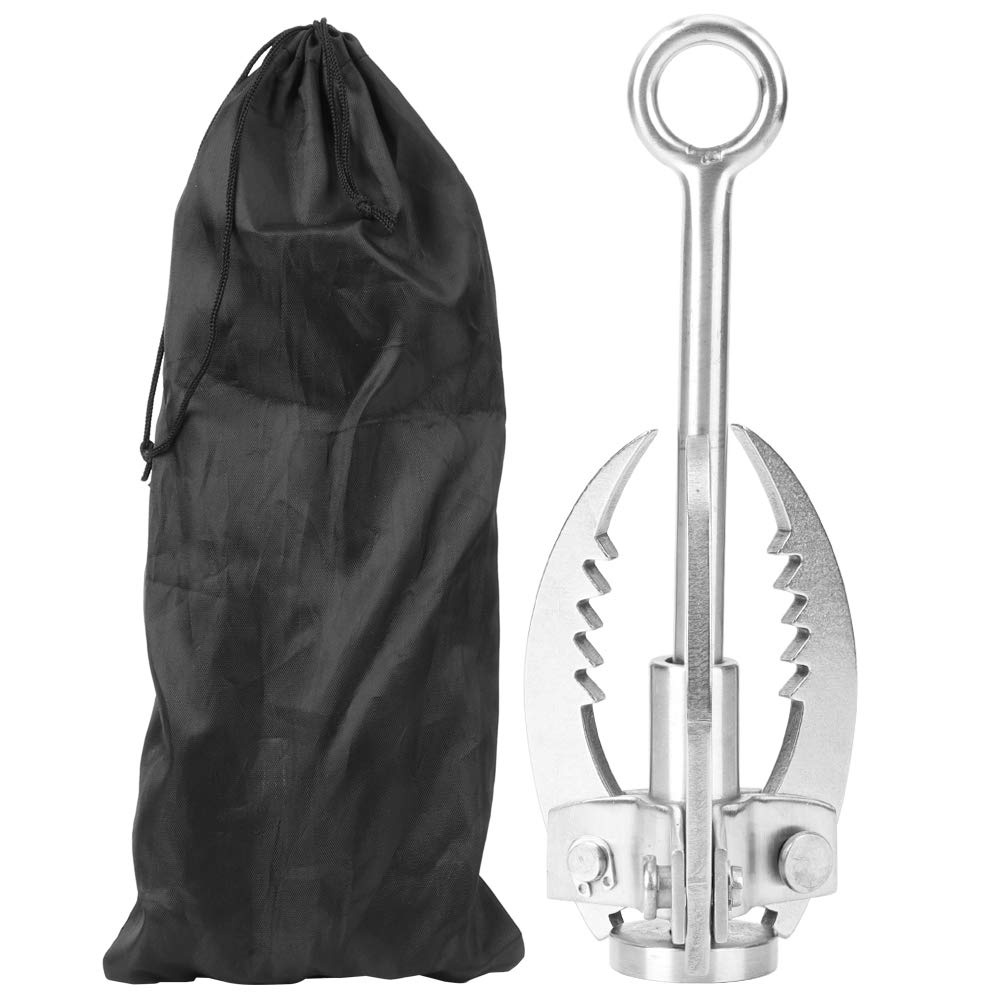 Folding Grappling Hook, Multifunctional Heavy Duty Stainless Steel Gravity Hook, Grappling Hooks Carabiner for Outdoor Survival, Hiking & Camping, Large Throwable Grapple Claw