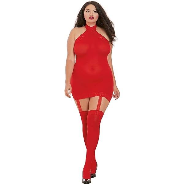 Amazon.com: Lace Garter Dress With Attached Stockings: Clothing, Shoes &  Jewelry