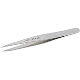 Tweezerman Steel Point Tweezer, Silver, 2 x 6 inches, Modern, Professional Quality for Eyebrow Precision, Facial and Ingrown Hair Removal