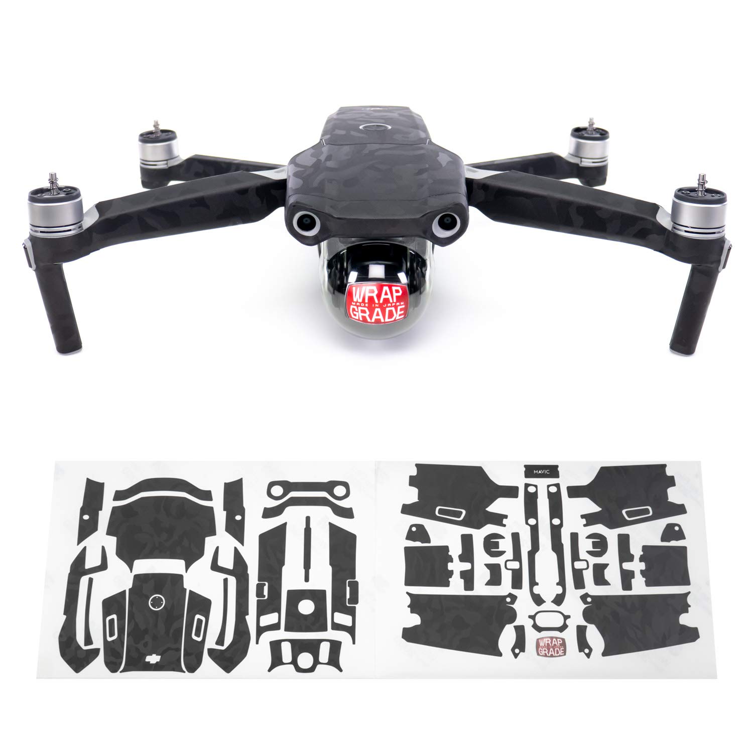Wrapgrade Main Unit Skin Compatible with DJI Mavic Air 2 (BLACK BUMPY CAMO)