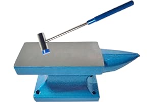 Hyecen Mini Horn Anvil Set-3Lbs Forged Iron Anvil with Plastics and Iron Hammer for Jewelry Making,Blacksmith Forge Kit,Jewelry Hammer and Block Set,Forging Bench Block Anvil Silversmithing Tools