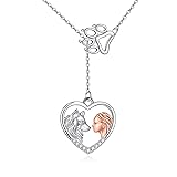 Wolf Necklace Gifts Sterling Silver Wolf Love Heart