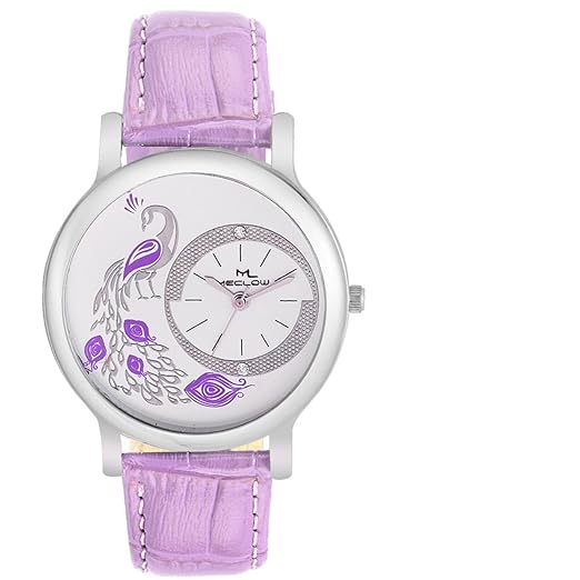 Meclow Analogue Purple Dial Women's & Girl's Watch (ML-LR233-CH-WHT)