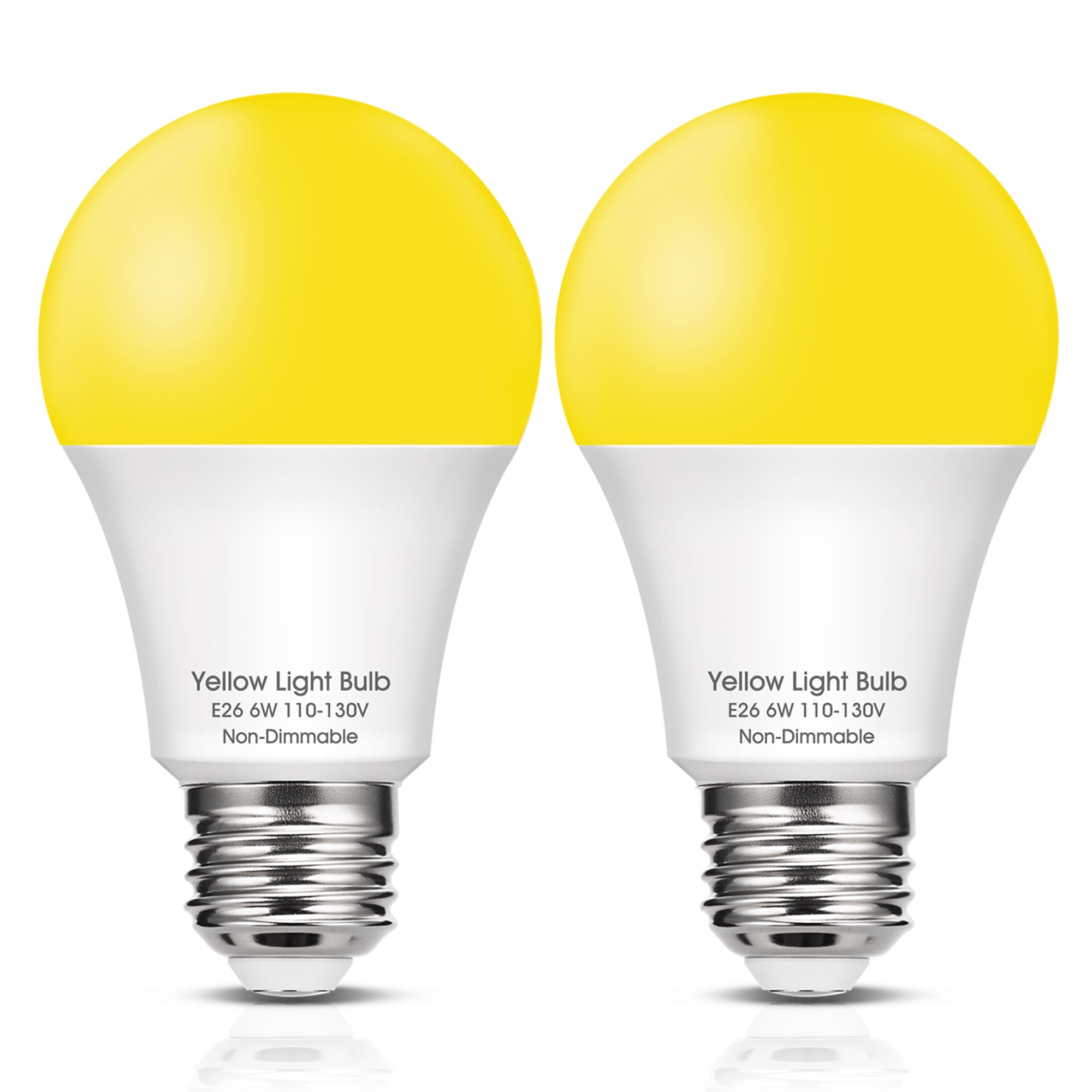 Photo 1 of Bug Light Bulbs Outdoor, 40W Equivalent Amber Yellow LED Bug Lights for Outside, 6W 500LM 2000K for Porch Lights, Non-Attracting, Not-Dimmable A19 Bulb for Patio, Deck, Backyard, Hallway, 2 Pack