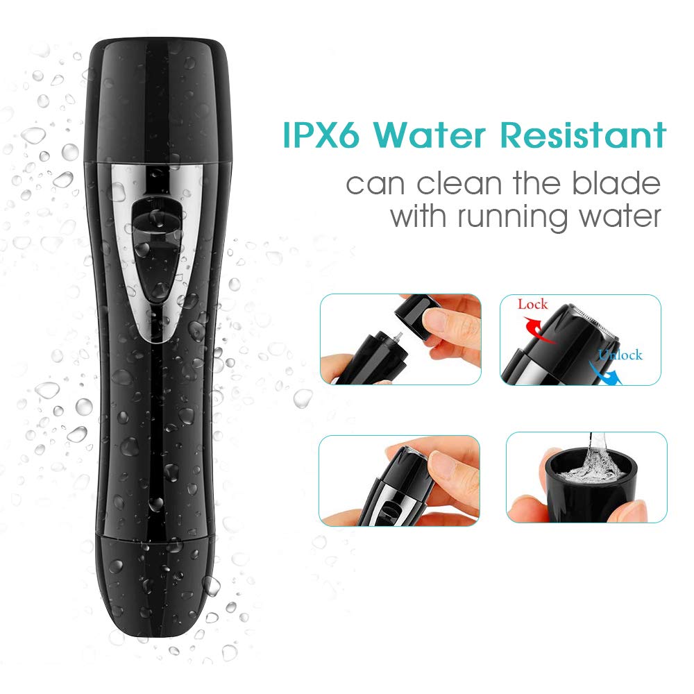 Sunvito Facial Hair Remover for Women,4 In 1 Painless Electric Hair Removal Kit Include Facial Hair Removal,Eyebrow Razor,Nose Hair Trimmer,Body Shaver with USB Charging for Home Travel (Black)