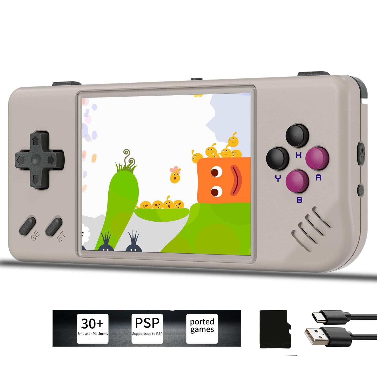 rg28xx Retro Game Handheld 2.83 Inch IPS Screen, 28XX with a 64G Card Pre-Loaded 5700 Classic Games,rg 28xx Supports HDMI and TV Output 3100mAh Battery