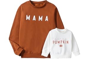 Winioder Mommy and Me Matching Outfits Letter Print Crewneck Pullover Sweatshirt Long Sleeve Shirt Tops Baby Clothes