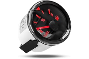 0-90ohm Fuel Gauge Marine Fuel Gauge Boat Fuel Gauge Gas Tank Meter Gauge with LED Backlight for AUTO Car Boat Truck Vehicle 