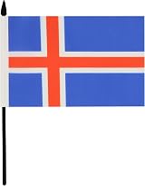AZ FLAG Iceland Table Flag 5x8 in 21x14 cm with Pole & Black Base view 2