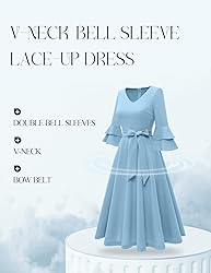 DRESSTELLS Light Baby Blue Dress for Women 2024