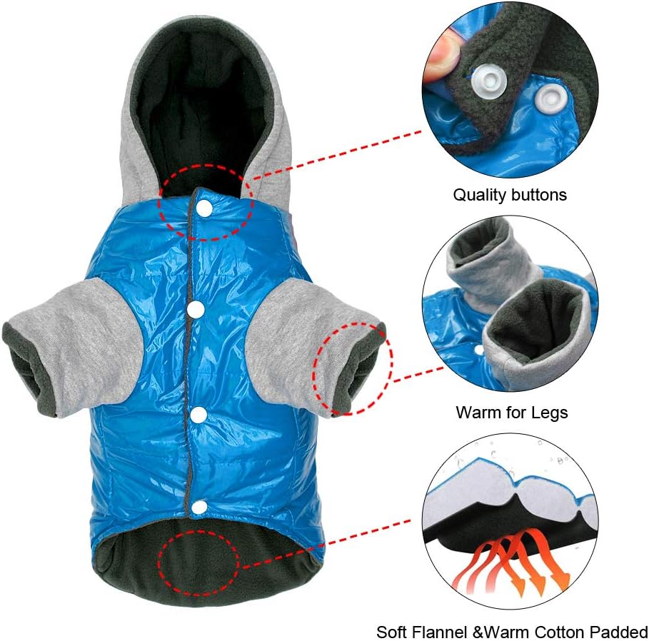 Dog Cold Weather Coat Warm CottonPadded Doggie Vest Pets Clothes for