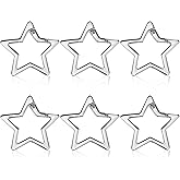 IANFAN 6 Pcs Star Shaped Stainless Steel Carabiner Clip Heavy Duty Carabiner Snap Hook Holder Fashionable Star Keychain Carabiner Hook Clip for Camping, Hiking, Fishing, Outdoor Travel