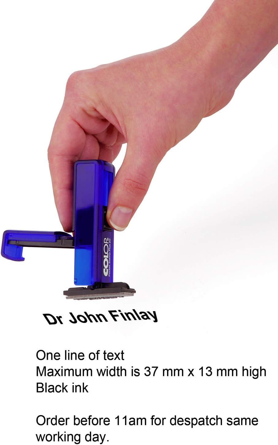 NHS Pocket Stamp with Name and GMC/NMC Number for Doctors, Nurses, Pharmacists and All Staff -1 line