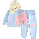 Lianpyxa Toddler Kids Butterfly Colorblocking Top 2PC Fall Winter Outfit Set