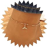 Aneneiceera Boho Fish Tail Anklet Bracelet Gold Tiny Bead Satellite Chain Ankle Bracelet Mermaid Tail Dangle Ankle Chain Minimalist Hawaiian Tail Foot Chain Jewelry for Women