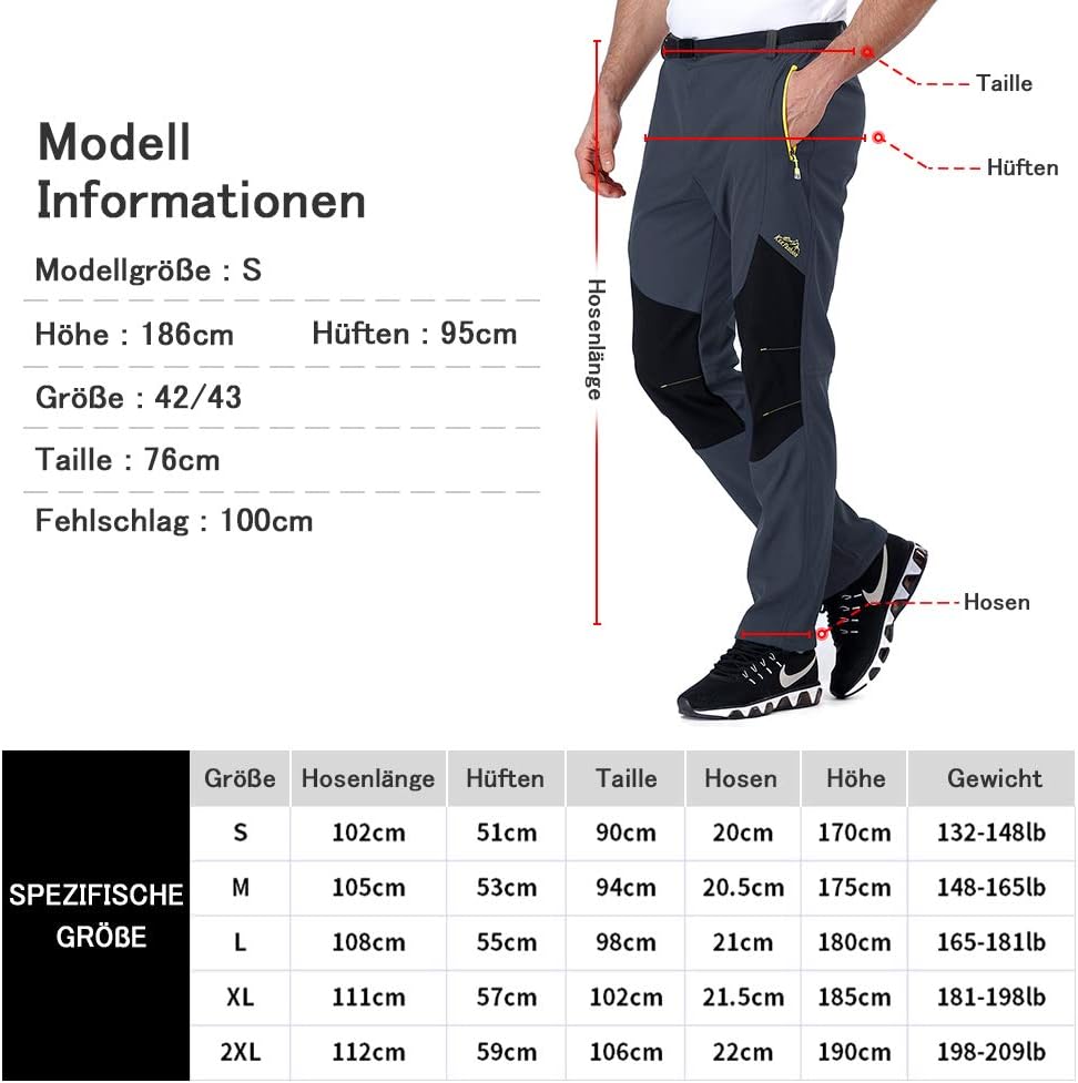 Abbigliamento Zoerea Pantaloni Uomo Trekking Invernali Impermeabile Caldo  Foderati in Pile Pantaloni per Alpinismo Escursionismo Sport Allaperto  Viaggio Calzoni Sport e tempo libero laaldeasanicolas.es
