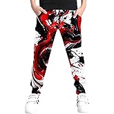 UNICOMIDEA 6-16T Boys Pants Funny 3D Graphic Cool Casual Sweatpants Joggers with Drawstring