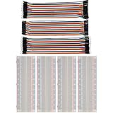 LGDehome 4PC MB-102 Breadboard 830 Point Prototype Experiment Board Solderless PCB Board Kit for Arduino Proto Shield Breadboard with 120pcs 20cm Breadboard Jumper Wires(40P M-M, 40P M-F 40P F-F)