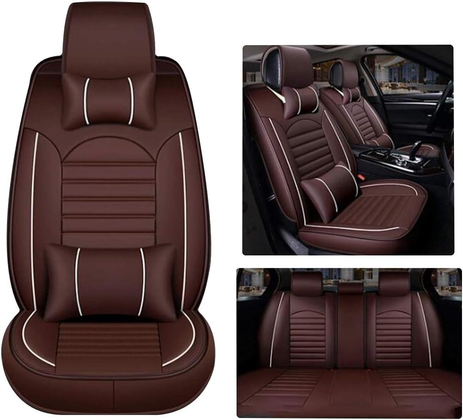 QCZT88 Car seat covers compatible with Volkswagen Beetle, Bora, Golf, Jetta, LaVida, Magotan, Passat, Phaeton, Polo, Sagitar, Scirocco, Sharan, Tiguan, Touareg, Touran,brown,Touran