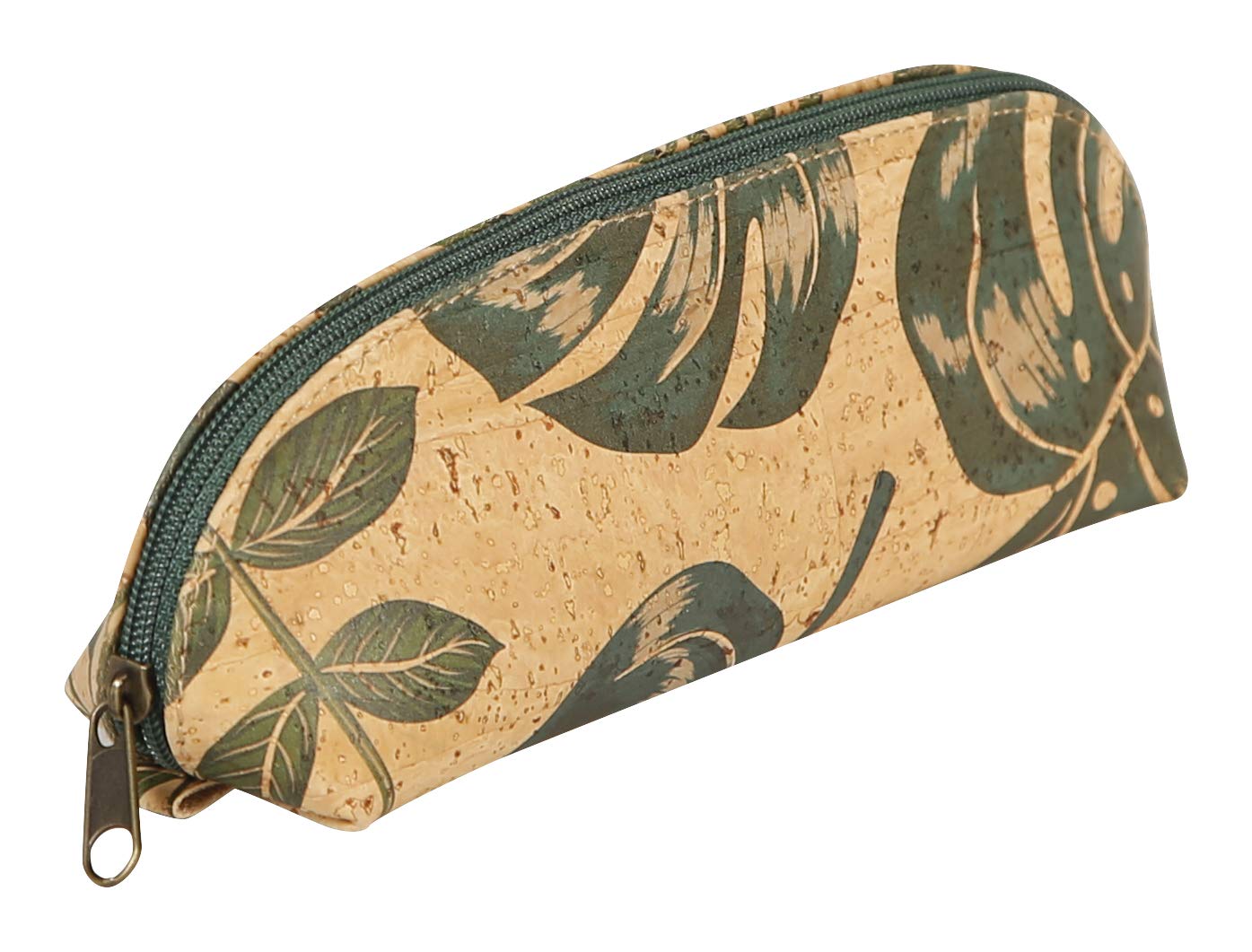 Clairefontaine 420014C - One Small Oval School Pencil Case in Vegan Cork - Dimensions: 16x5x6 cm - Palm tree - Multi-Functional - Ecological + Practical