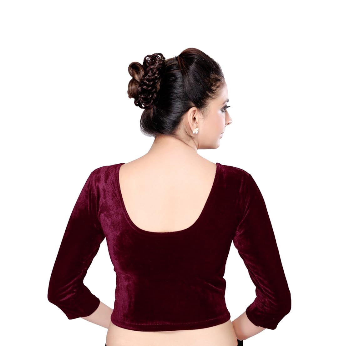 msm women's velvet saree blouse