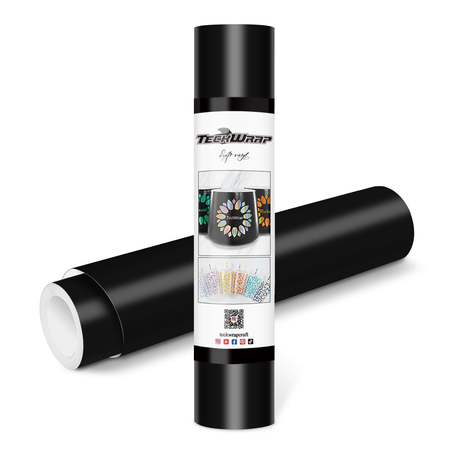 TECKWRAP Permanent Adhesive Vinyl 12" x 10ft, Matte Black