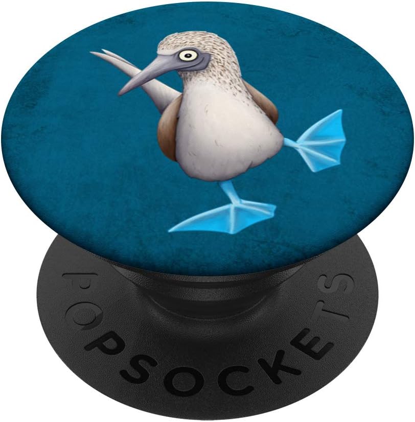 Skizzenmonster Quirky Seabird GiftsBlue-Footed Booby Art | Funny Fancy Dancing Tropical Bird PopSockets PopGrip: Swappable Grip for Phones & Tablets