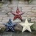 Attraction Design Patriotic Metal Barn Star Wall Decor, 12inch Hanging Country Rustic Metal Star for July 4th Decoration