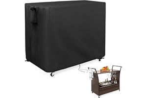 Guisong Outdoor Bar Cart Cover for Outdoor Rolling Wicker Bar Table Set 44"x19"x36", Waterproof Dustcover for Outside Serving Cart, Heavy Duty Out door Beverage Cooler Covers