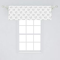 Ambesonne Kitten Window Valance, Sketching of a