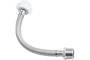 ANJOES THU9090R Toilet Extension Hose 8 Inches Compatible with TOTO C110/E200/S300/S400 Wash Lets, 7/8 Male Connect to T adapter of Bidet/Diaper sprayer-7/8 Female Connect Ballcock Pipe of Toilet Tank