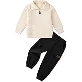 ESHOO Toddler Baby Boy Fall Winter Clothes 2 Piece Outfits Sweatsuit Boys Long Sleeve Zipper Sweatshirt and Pants Set 18M-6T