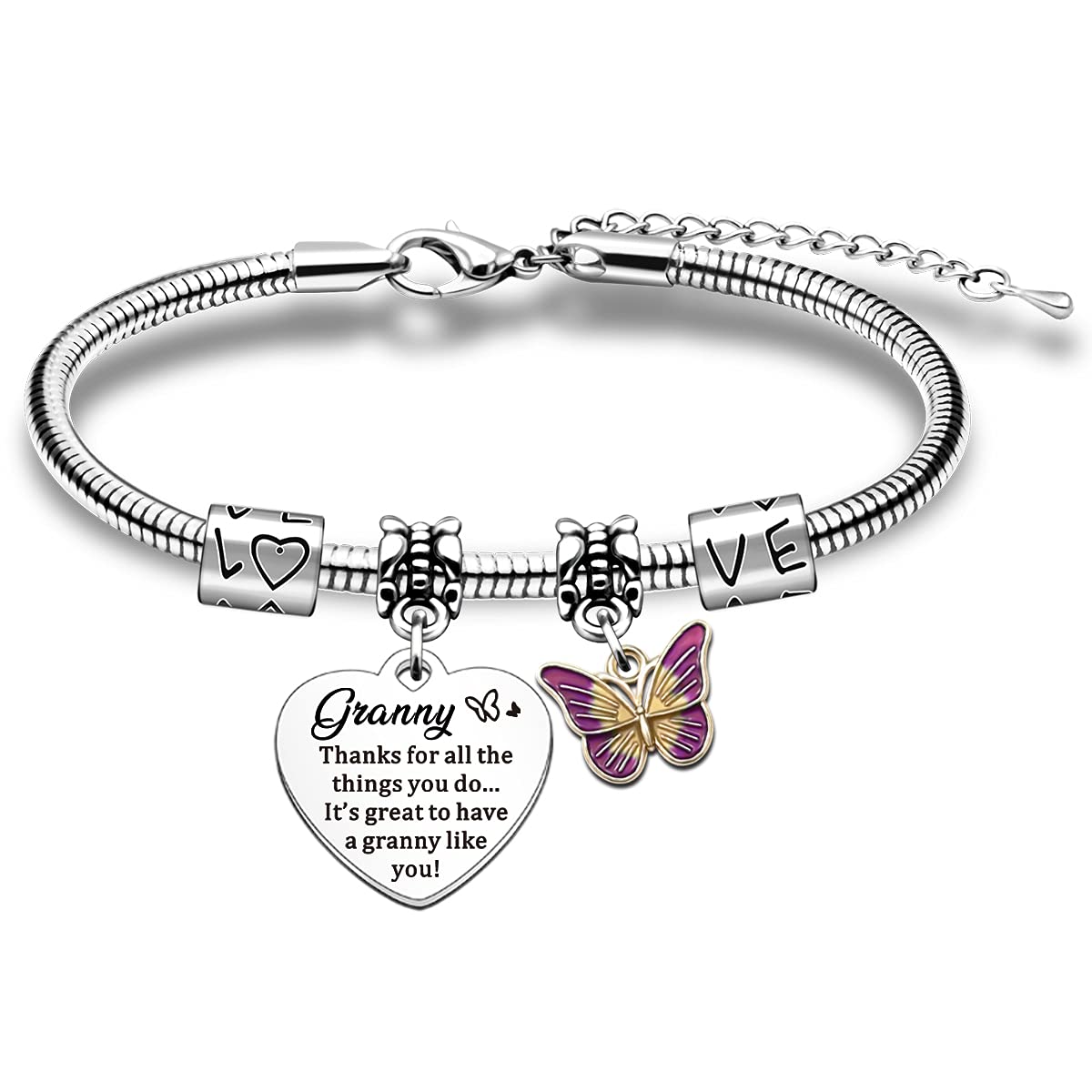 SMARGO Granny Bracelets Birthday Women Charm Jewellery Presents Mothers Day Gifts From Grandchildren