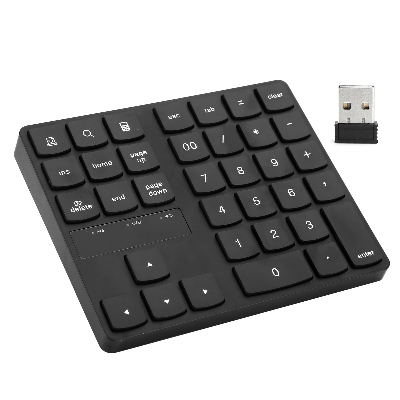 SUNGOOYUE Mini Numeric Keypad, 35 Keys 2.4G Wireless Ultra Slim Portable Keyboard Computer Supplies for Laptop Desktop Computer PC