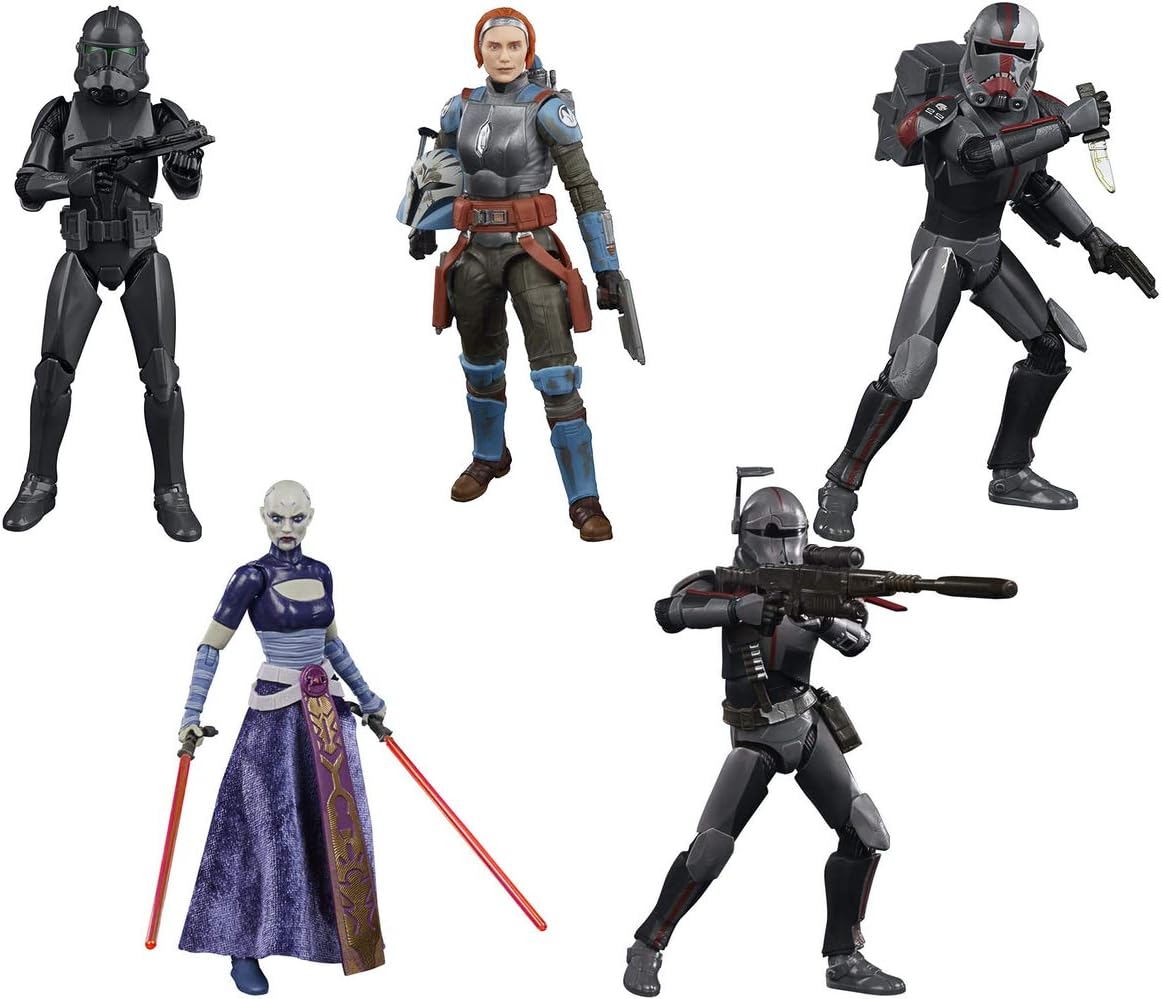 Star Wars The Black Series: Hunter, Crosshair, Asajj Ventress, Bo-Katan Kryze, Squad Trooper Figure Set