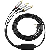Luatoxry Cable Audio Video Cord, 1.5M AV Replacement Cable, ABS Video Adapter Cord with Streamlined Design, Compact AV Wire Component Compatible with PSP2000 3000, 1Pcs
